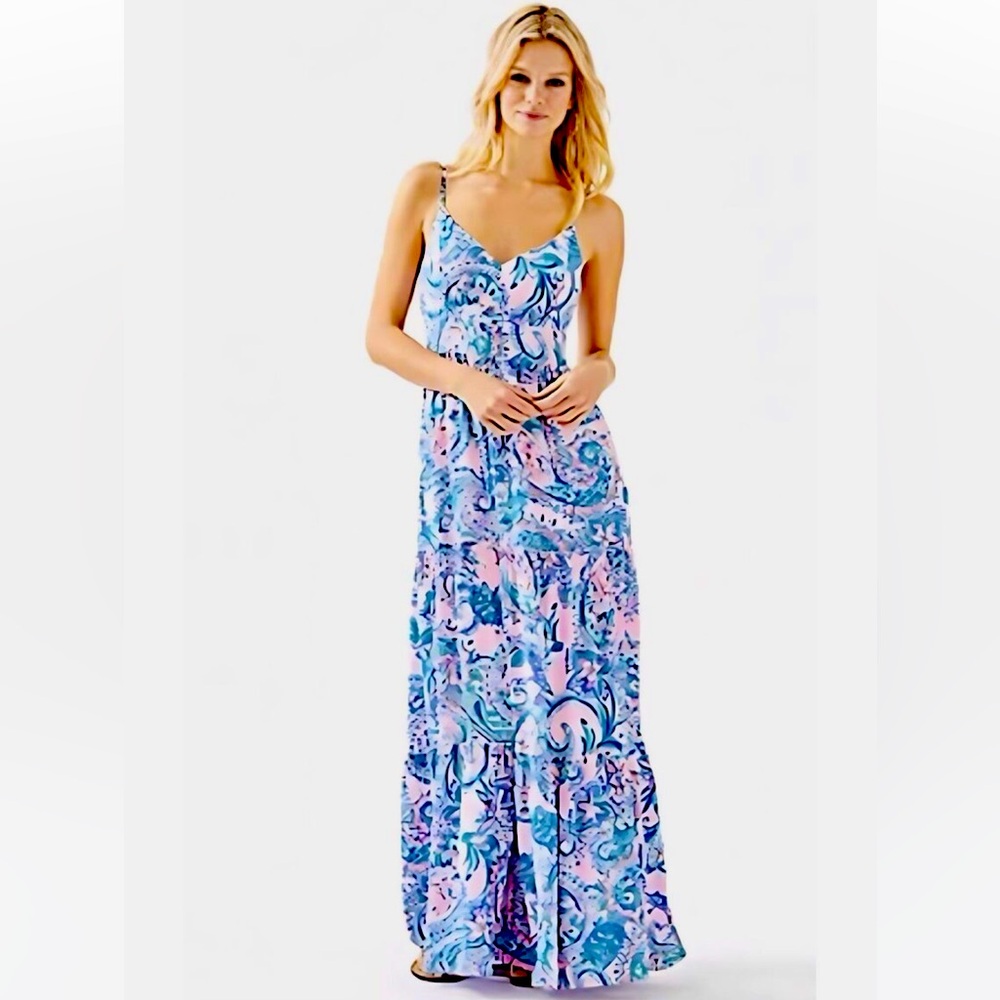 Lilly Pulitzer Melody Maxi Dress Tangerine Dreams size 0